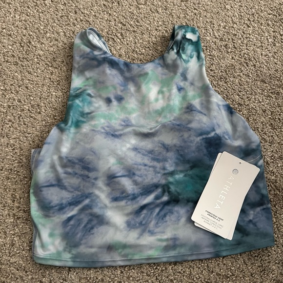 Women’s Athleta conscious crop printed A-C workout top - Picture 1 of 2